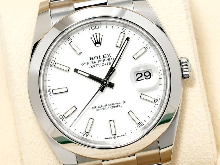 ロレックス デイトジャスト41 Ref.126300 ステンレススチール ホワイト文字盤 オイスターブレスレット 中古 tovwqkcf