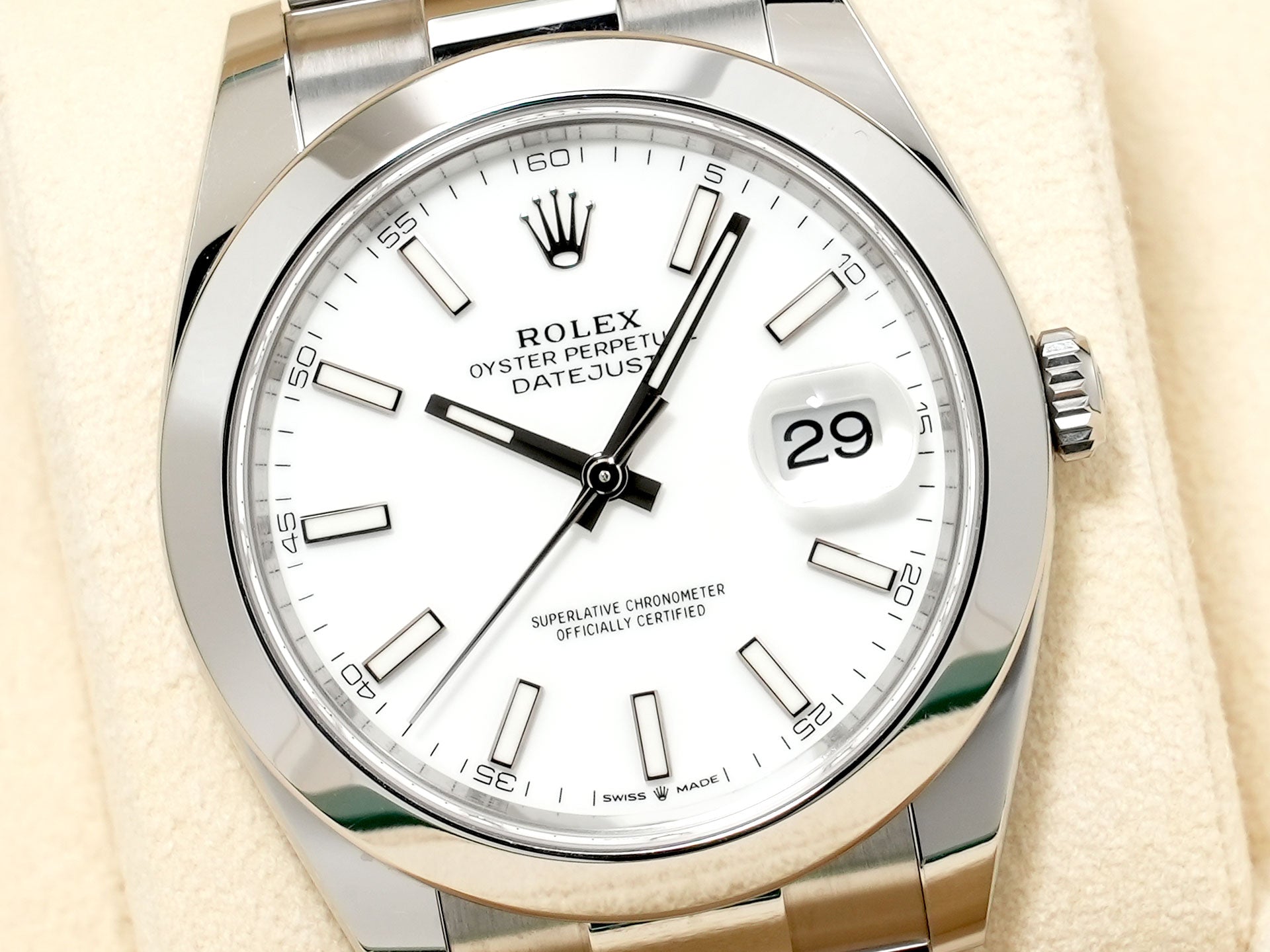 ロレックス デイトジャスト41 Ref.126300 ステンレススチール ホワイト文字盤 オイスターブレスレット 中古 tovwqkcf