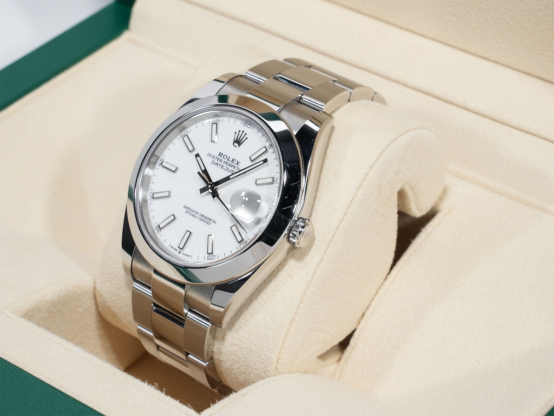 ロレックス デイトジャスト41 Ref.126300 ステンレススチール ホワイト文字盤 オイスターブレスレット 中古 tovwqkcf