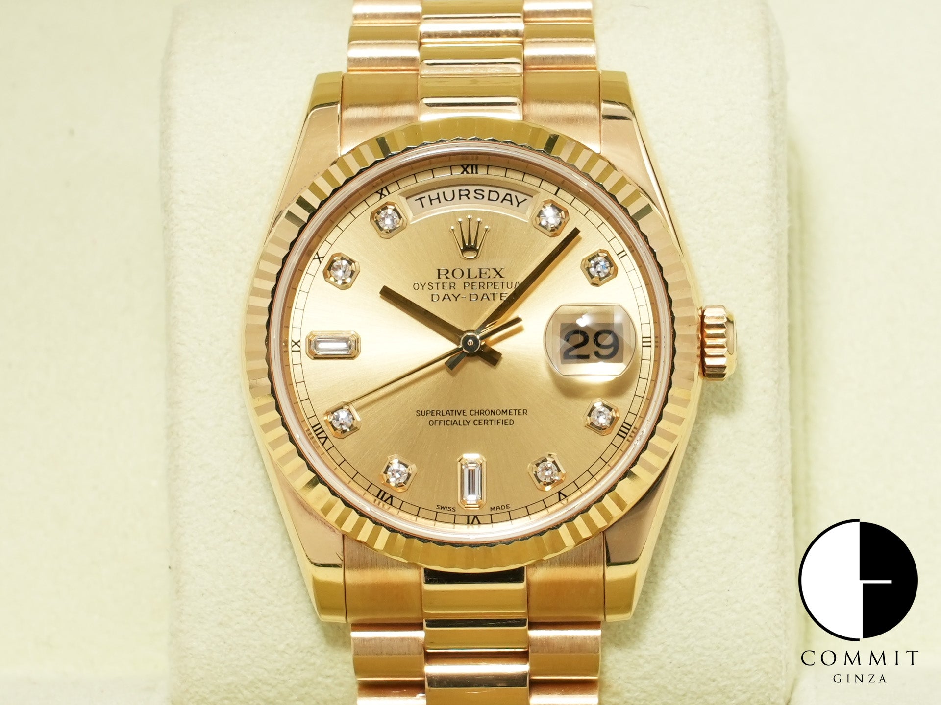 Rolex Day-Date 36 Ref. 118238A Yellow Gold Champagne Dial Pre-owned bjpet7xa