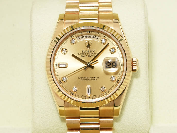 Rolex Day-Date 36 Ref. 118238A Yellow Gold Champagne Dial Pre-owned bjpet7xa