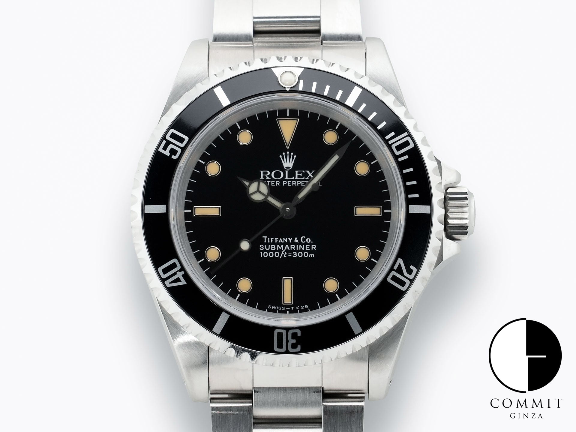 Pre-owned Rolex Submariner No Date Tiffany Ref. 14060 Stainless Steel Black Dial 6ktr356q