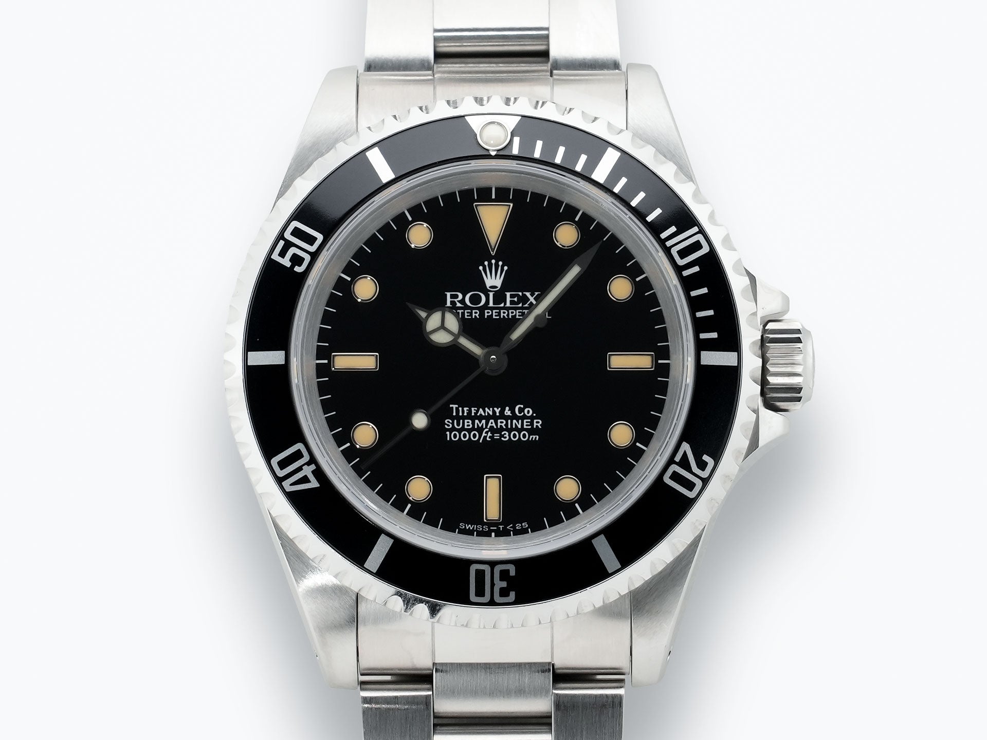 Pre-owned Rolex Submariner No Date Tiffany Ref. 14060 Stainless Steel Black Dial 6ktr356q
