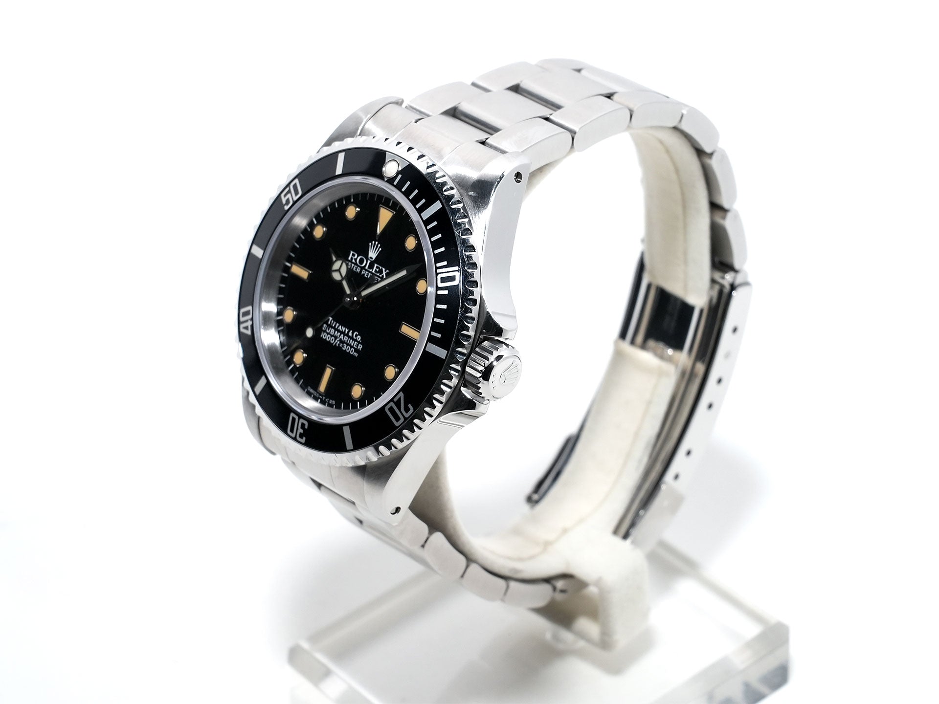 Pre-owned Rolex Submariner No Date Tiffany Ref. 14060 Stainless Steel Black Dial 6ktr356q