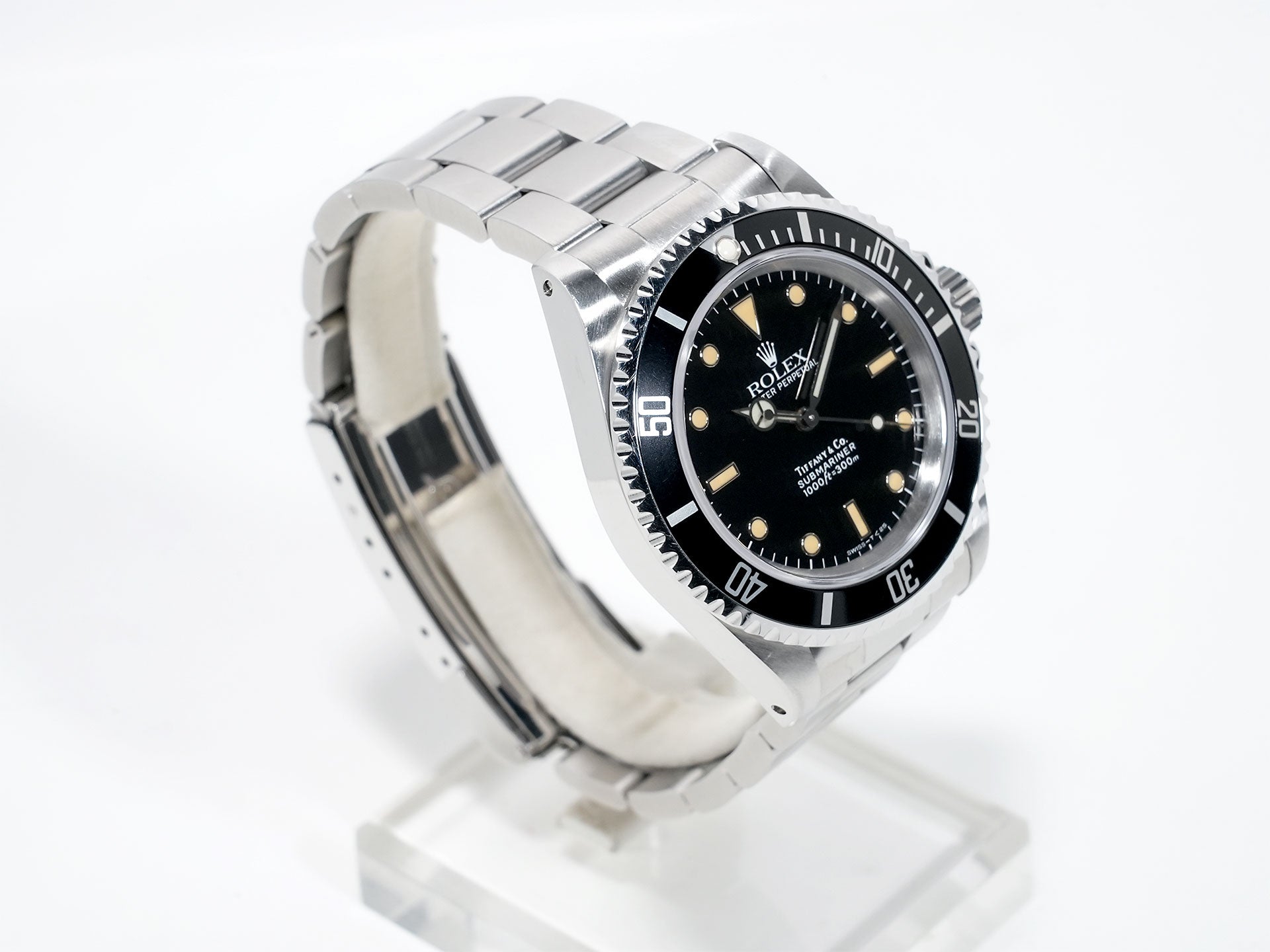 Pre-owned Rolex Submariner No Date Tiffany Ref. 14060 Stainless Steel Black Dial 6ktr356q