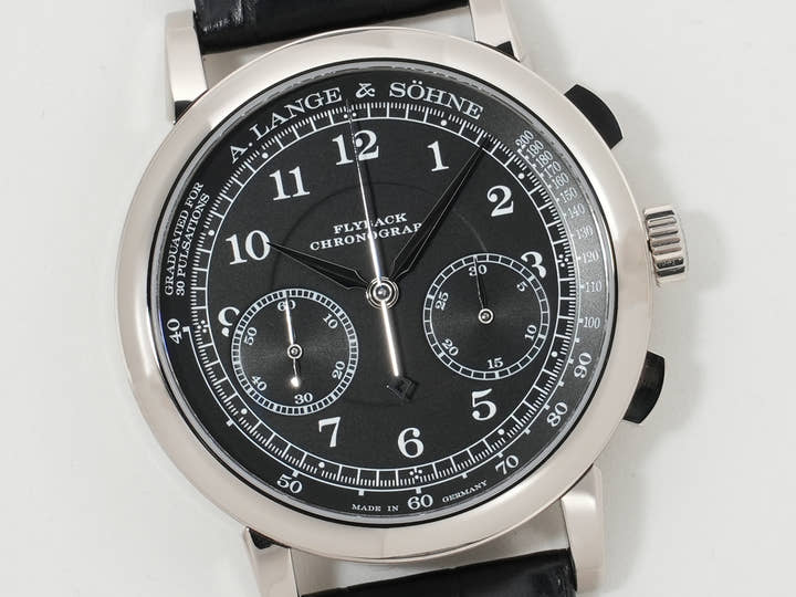 A. Lange &amp; Söhne 1815 Chronograph Ref. 414.028 White Gold Black Dial Excellent Condition rwf2q93a