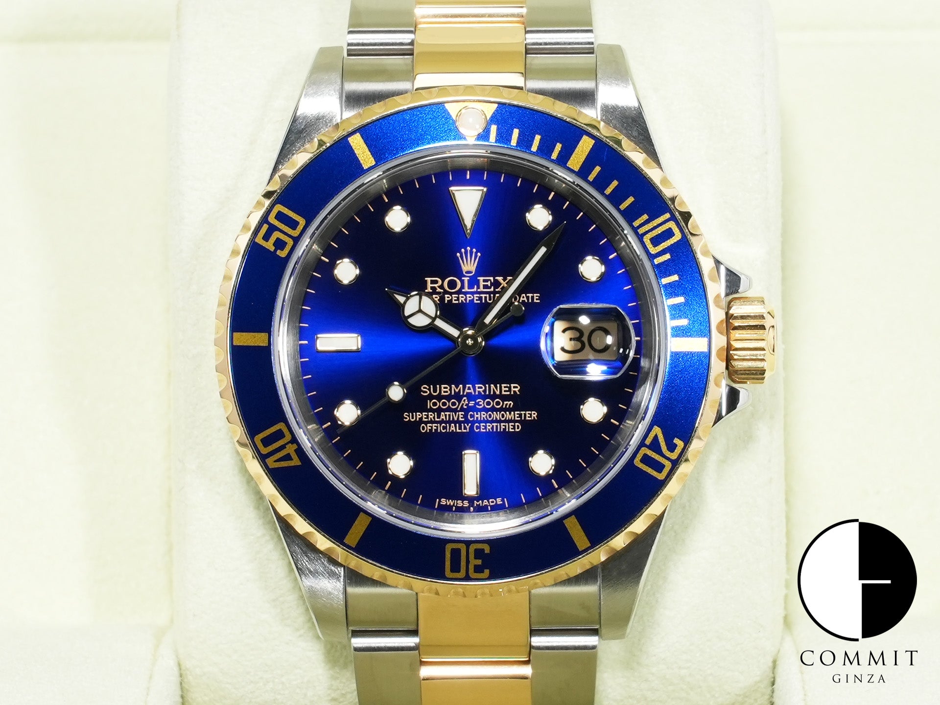 Rolex Submariner Date Ref. 16613 Stainless Steel/Yellow Gold Blue Dial Pre-owned 78m945u9
