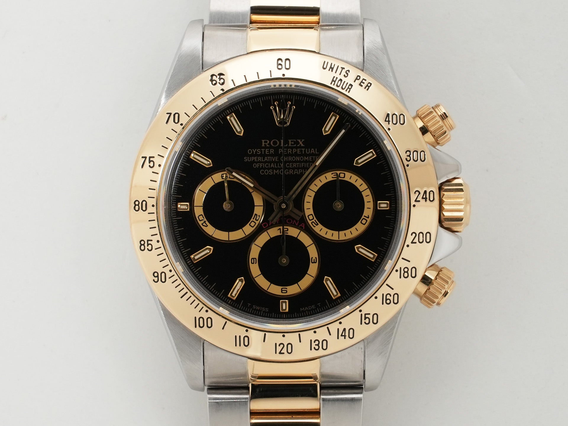 Pre-owned Rolex Daytona El Primero Ref. 16523 Stainless Steel/Yellow Gold Black Dial skxbrcex