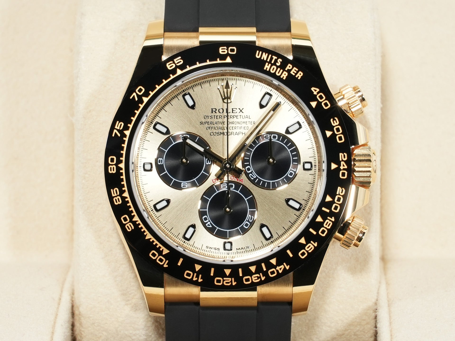 Pre-owned Rolex Daytona Ref. 116518LN Yellow Gold with Champagne and Black Dial (gsoz7vit)
