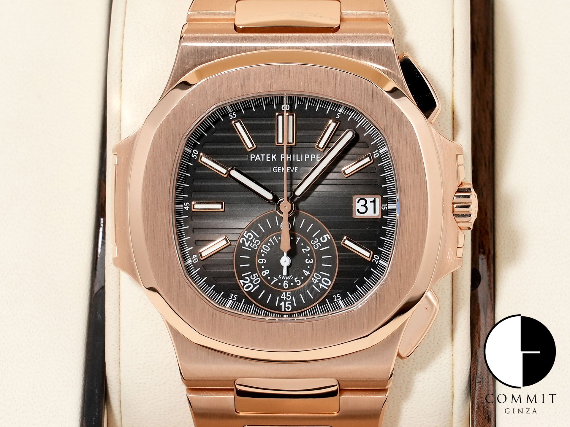 Patek Philippe Nautilus Chronograph Ref. 5980/1R-001 Rose Gold with Black Gradient Dial, Excellent Condition, hb5rk74t