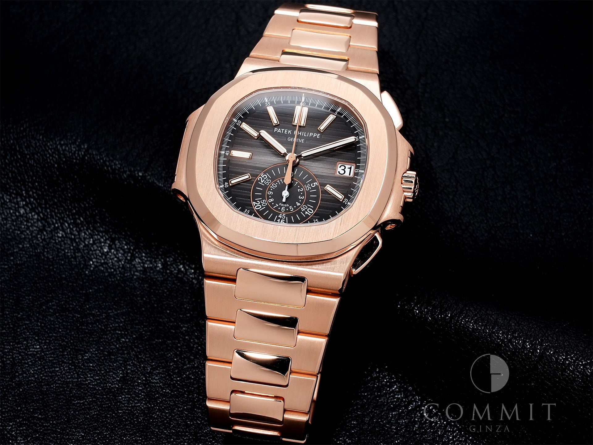 Patek Philippe Nautilus Chronograph Ref. 5980/1R-001 Rose Gold with Black Gradient Dial, Excellent Condition, hb5rk74t