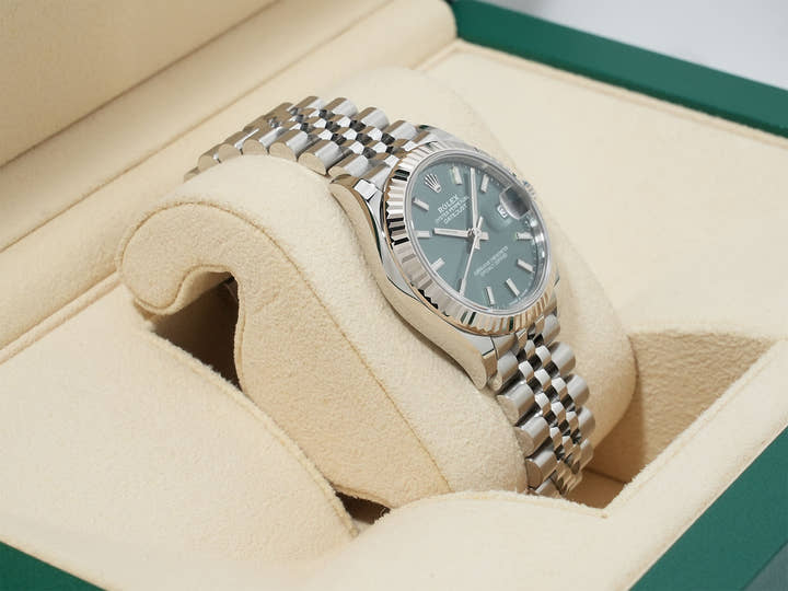 ロレックス デイトジャスト31 Ref.278274 ステンレススチール/ホワイトゴールド ミントグリーン文字盤 ジュビリーブレスレット 未使用 jro5yqsr
