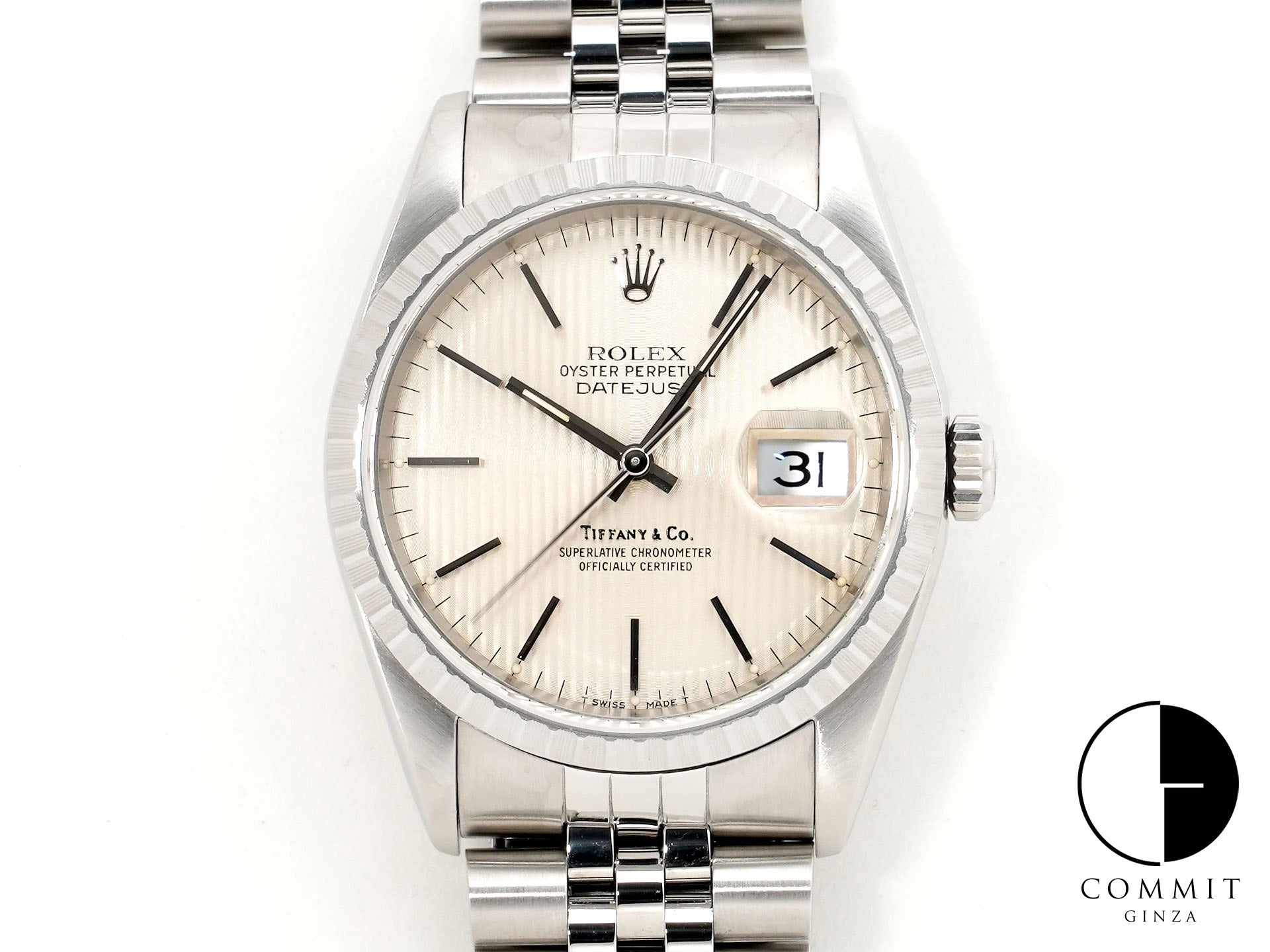 ロレックス デイトジャスト Ref.16220 ステンレススチール シルバータペストリー文字盤 ジュビリーブレスレット 美中古 6shfd4an