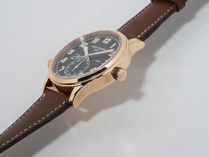 Patek Philippe Calatrava Pilot Travel Time TIFFANY &amp; CO. Ref. 5524R-001 Rose Gold Brown Sunset Dial Pre-owned pkijrx5a