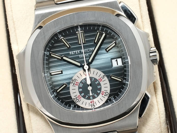 Patek Philippe Nautilus Chronograph Ref. 5980/1A-001 Stainless Steel Blue Dial Pre-owned yfjs2qy4