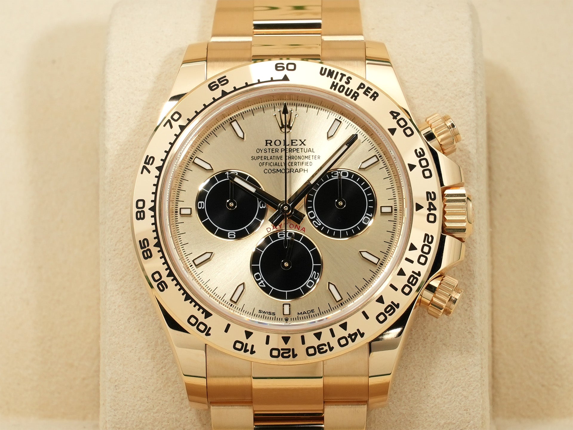 ロレックス デイトナ Ref.126508 イエローゴールド ゴールデンxブライトブラック文字盤 未使用 9fzeahxs