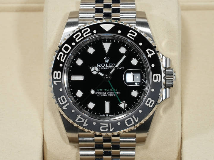 Rolex GMT-Master II Ref. 126710GRNR Stainless Steel Black Dial Jubilee Bracelet Unused sfk9u54v