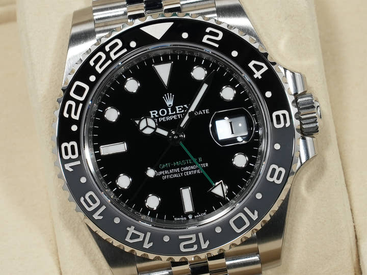 Rolex GMT-Master II Ref. 126710GRNR Stainless Steel Black Dial Jubilee Bracelet Unused sfk9u54v