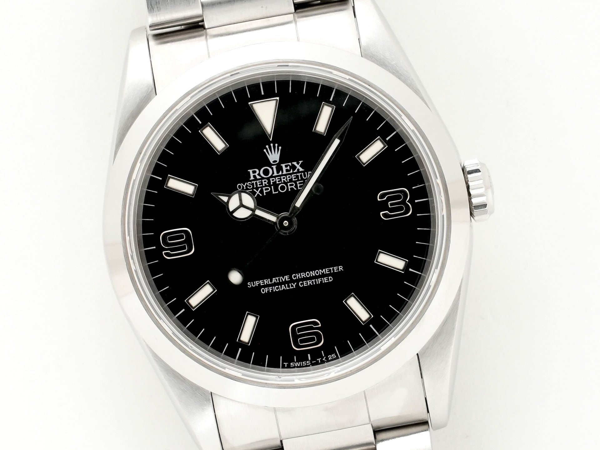 Pre-owned Rolex Explorer I Ref. 14270 Stainless Steel Black Dial Oyster Bracelet jec4qqow