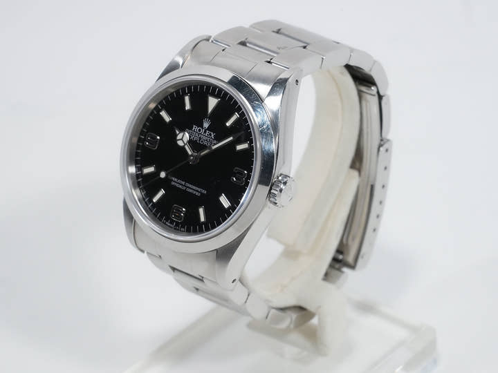 Pre-owned Rolex Explorer I Ref. 14270 Stainless Steel Black Dial Oyster Bracelet jec4qqow