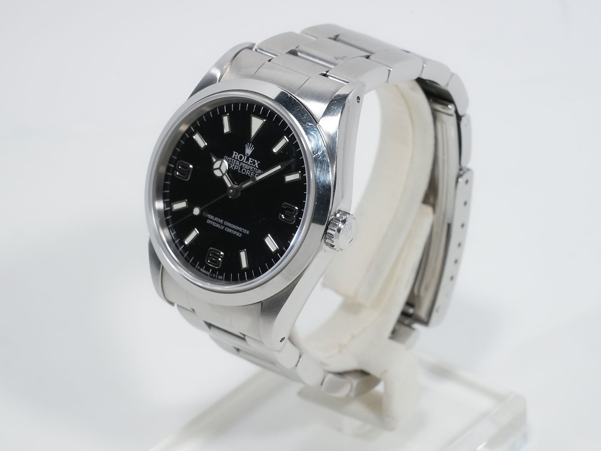 Pre-owned Rolex Explorer I Ref. 14270 Stainless Steel Black Dial Oyster Bracelet jec4qqow