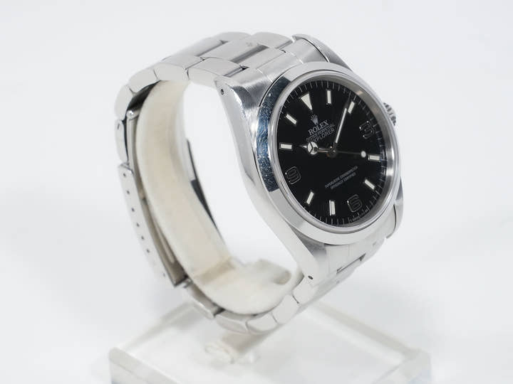 Pre-owned Rolex Explorer I Ref. 14270 Stainless Steel Black Dial Oyster Bracelet jec4qqow