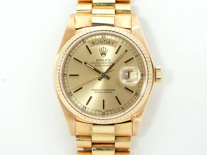 ロレックス デイデイト36 Ref.18038 イエローゴールド シャンパン文字盤 中古 ivbzk8ym