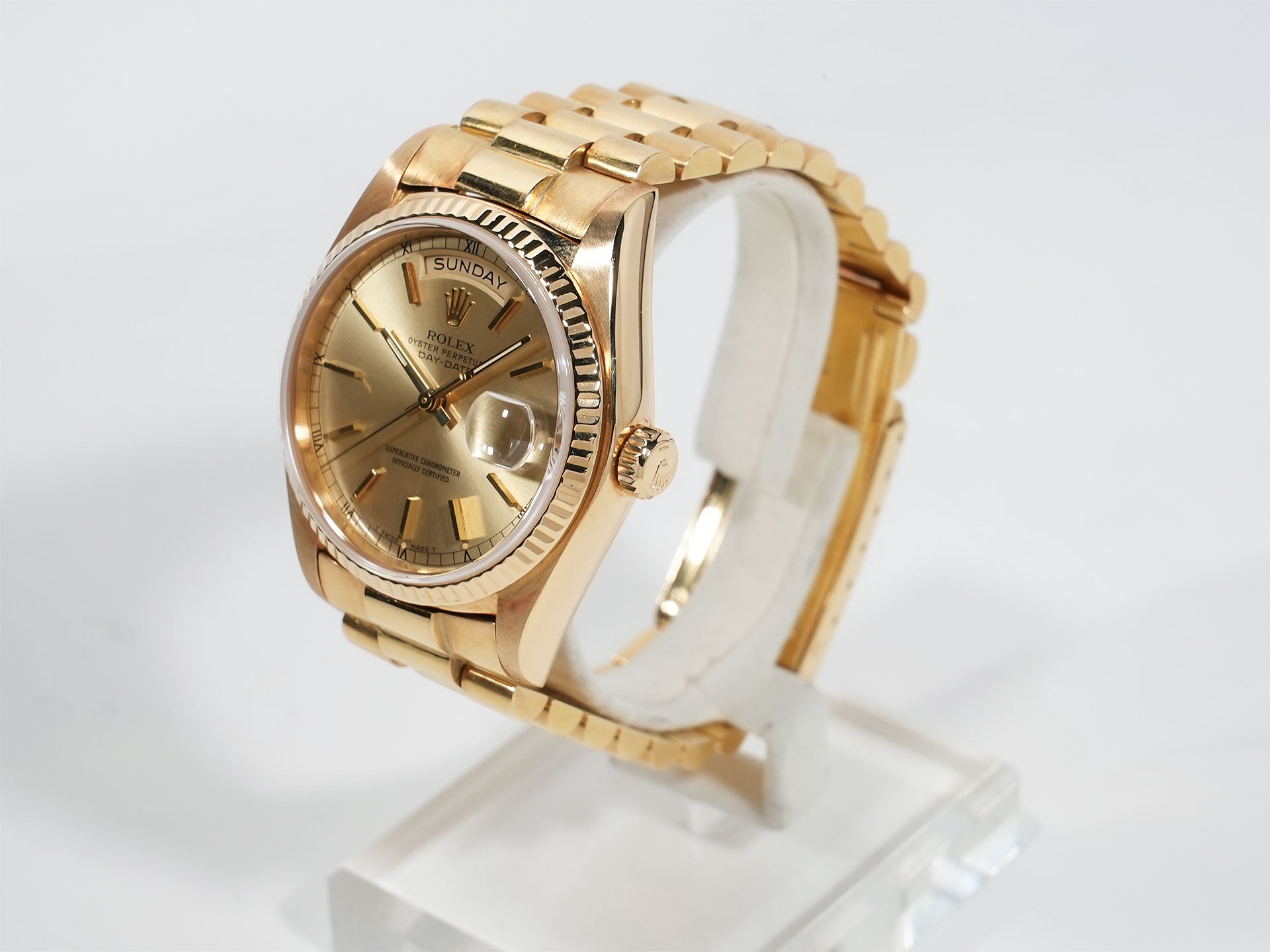ロレックス デイデイト36 Ref.18038 イエローゴールド シャンパン文字盤 中古 ivbzk8ym