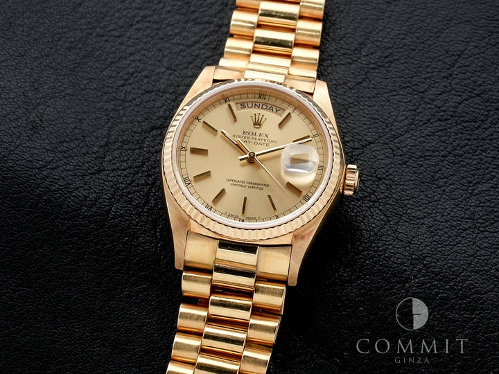 ロレックス デイデイト36 Ref.18038 イエローゴールド シャンパン文字盤 中古 ivbzk8ym
