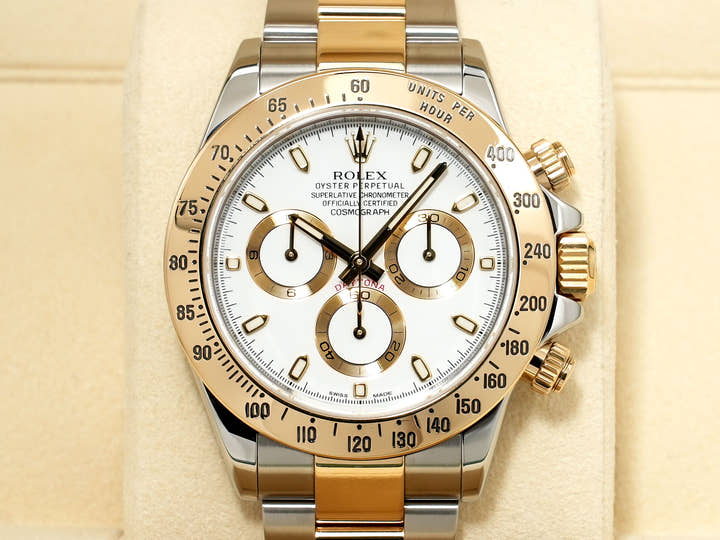 ロレックス デイトナ Ref.116523 ステンレススチール/イエローゴールド ホワイト文字盤 美中古 9futvzqf