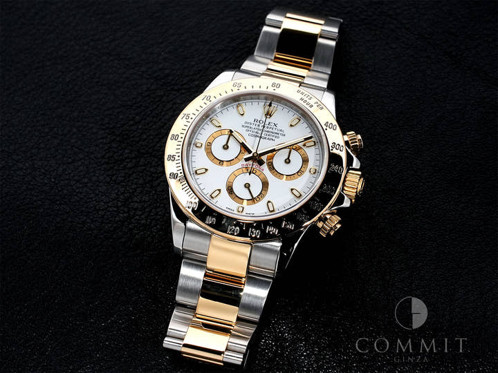 ロレックス デイトナ Ref.116523 ステンレススチール/イエローゴールド ホワイト文字盤 美中古 9futvzqf