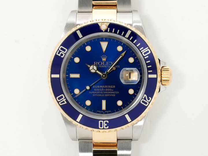 ロレックス サブマリーナー デイト Ref.16613 ステンレススチール/イエローゴールド ブルー文字盤 美中古 k6tguh9v