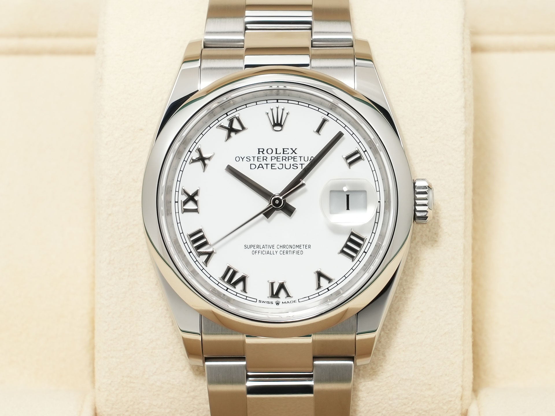 ロレックス デイトジャスト36 Ref.126200 ステンレススチール ホワイト文字盤 オイスターブレスレット 美品 k54ggwwq