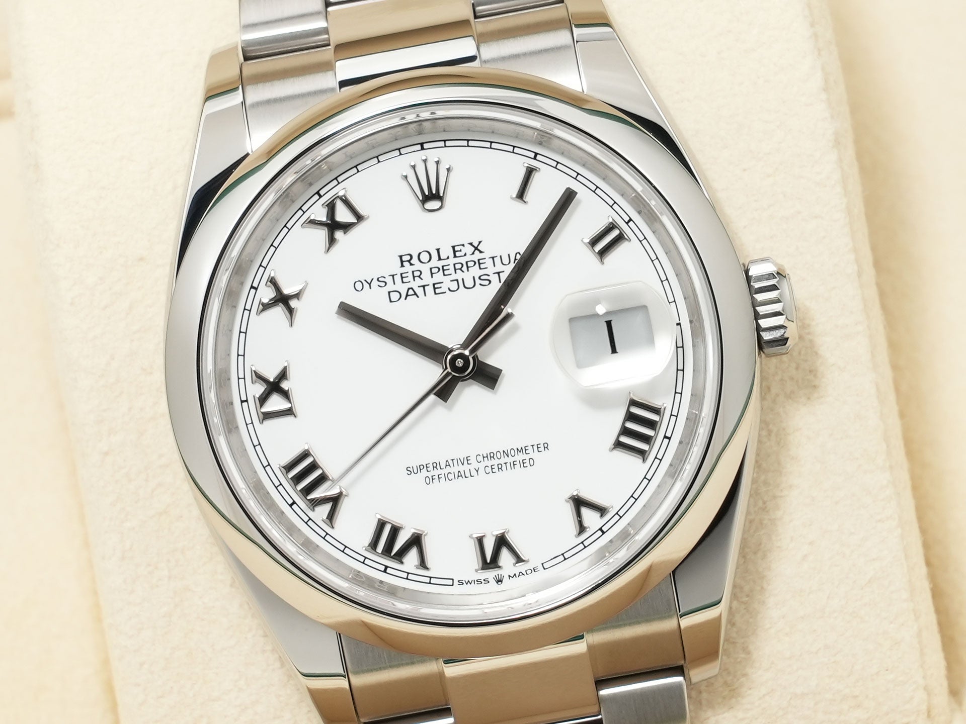 ロレックス デイトジャスト36 Ref.126200 ステンレススチール ホワイト文字盤 オイスターブレスレット 美品 k54ggwwq