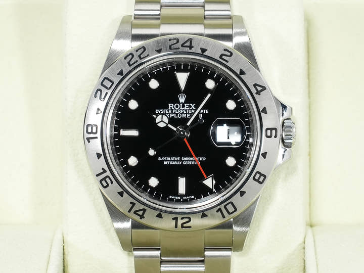 ロレックス エクスプローラーII Ref.16570 ステンレススチール ブラック文字盤 オイスターブレスレット 美品 ppkuof5x