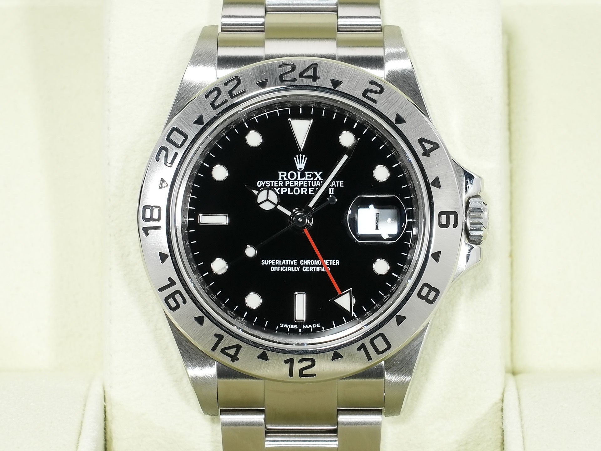 ロレックス エクスプローラーII Ref.16570 ステンレススチール ブラック文字盤 オイスターブレスレット 美品 ppkuof5x