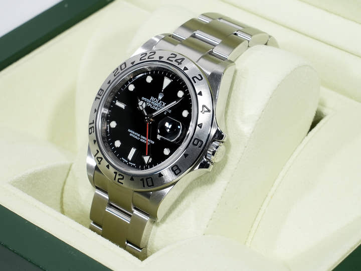 ロレックス エクスプローラーII Ref.16570 ステンレススチール ブラック文字盤 オイスターブレスレット 美品 ppkuof5x