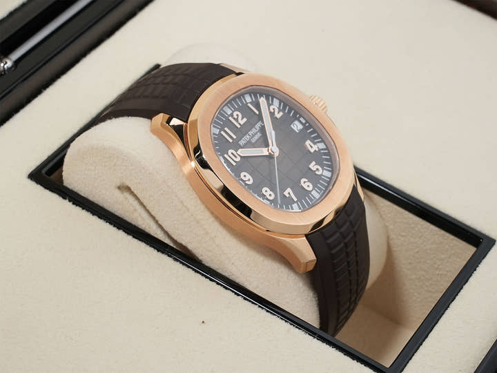 パテックフィリップ アクアノート Ref.5167R-001 ローズゴールド ブラウン文字盤 美中古 2t47qdym