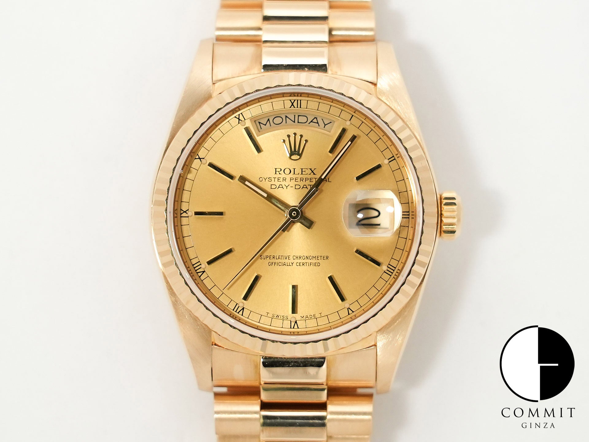 ロレックス デイデイト36 Ref.18038 イエローゴールド シャンパン文字盤 中古 9cw6xrsr