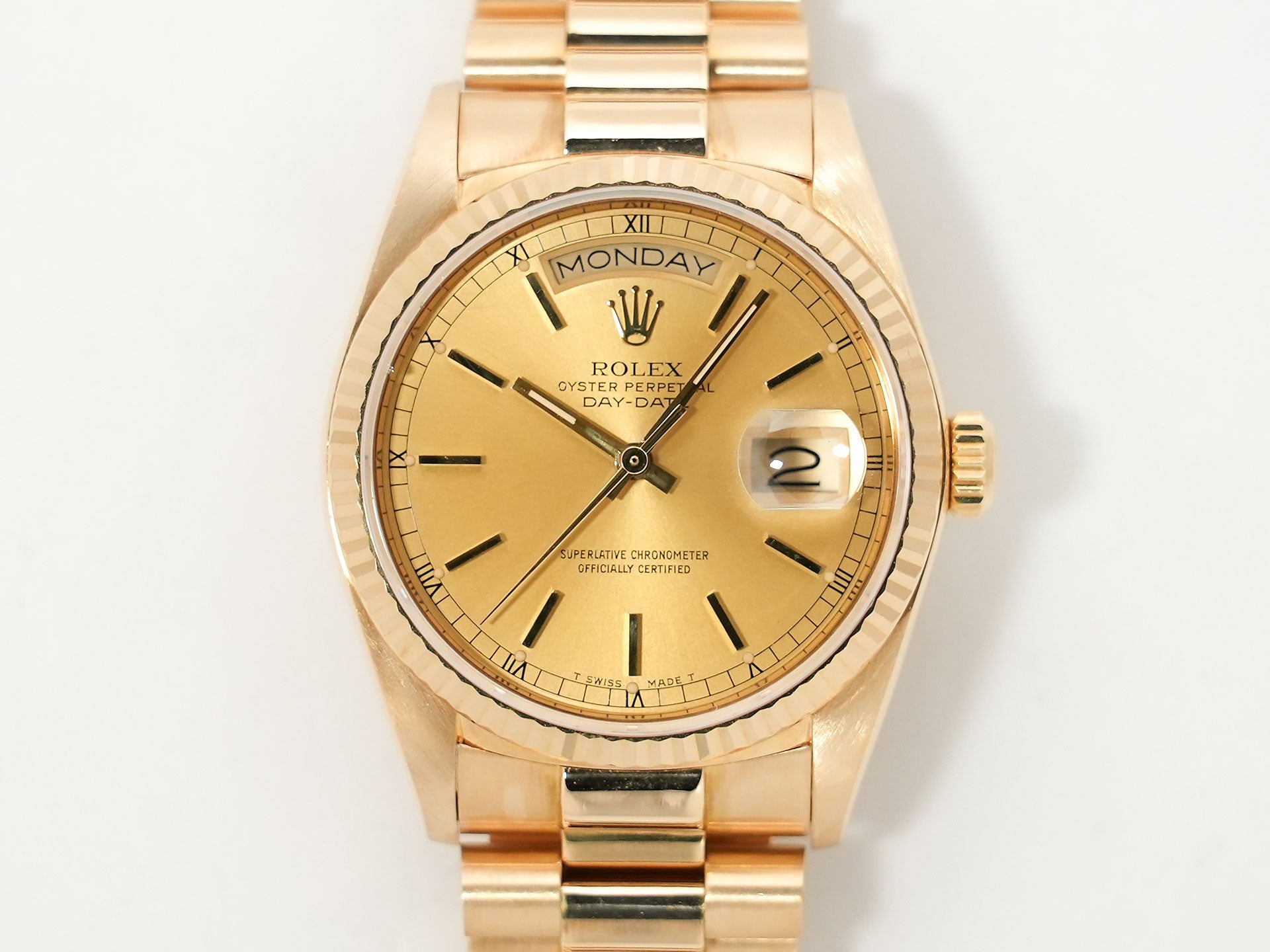 ロレックス デイデイト36 Ref.18038 イエローゴールド シャンパン文字盤 中古 9cw6xrsr