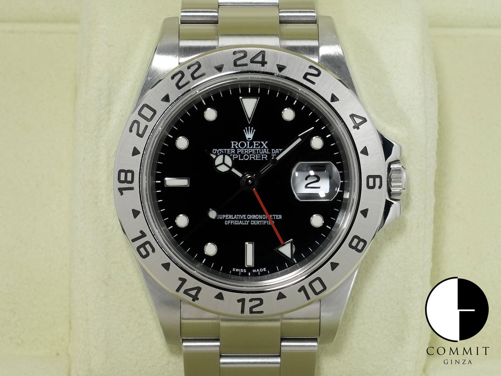 ロレックス エクスプローラーII Ref.16570 ステンレススチール ブラック文字盤 オイスターブレスレット 中古 yw63im3u