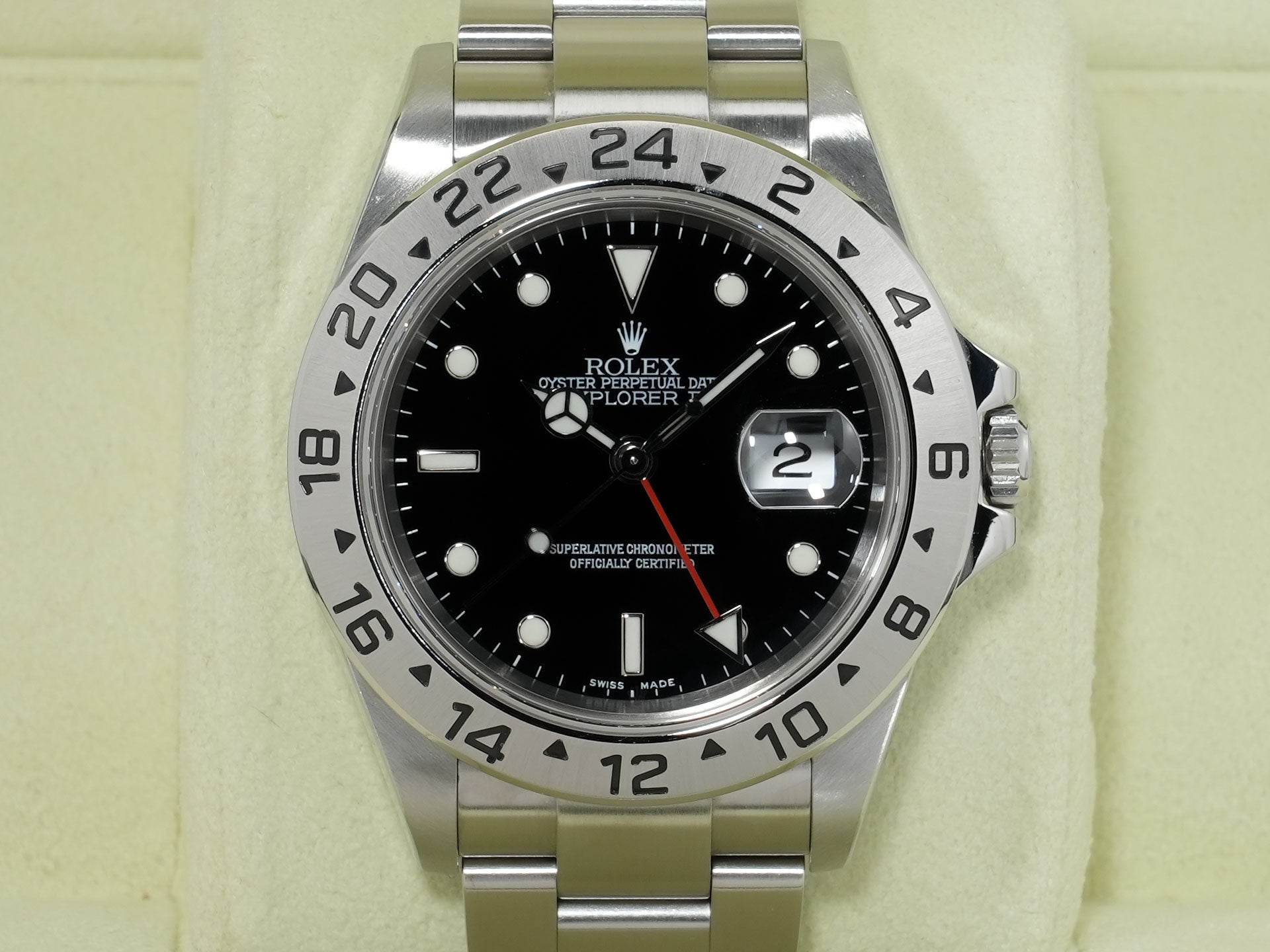 ロレックス エクスプローラーII Ref.16570 ステンレススチール ブラック文字盤 オイスターブレスレット 中古 yw63im3u