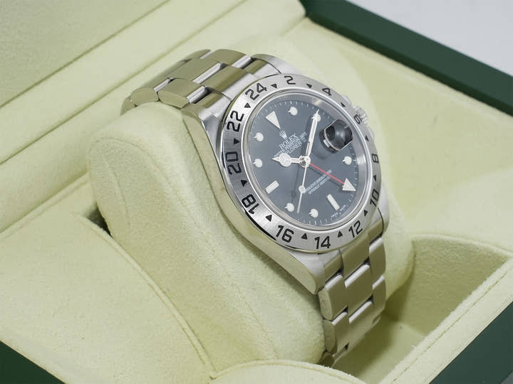 ロレックス エクスプローラーII Ref.16570 ステンレススチール ブラック文字盤 オイスターブレスレット 中古 yw63im3u