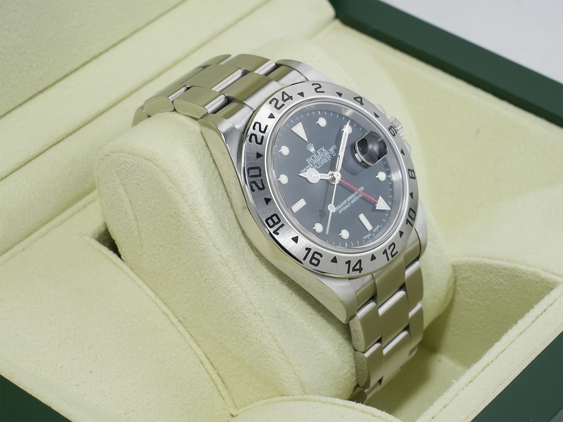 ロレックス エクスプローラーII Ref.16570 ステンレススチール ブラック文字盤 オイスターブレスレット 中古 yw63im3u