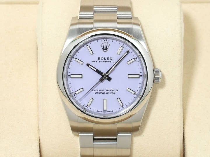ロレックス オイスターパーペチュアル34 Ref.124200 ステンレススチール ラベンダー文字盤 未使用 fao5fu3q