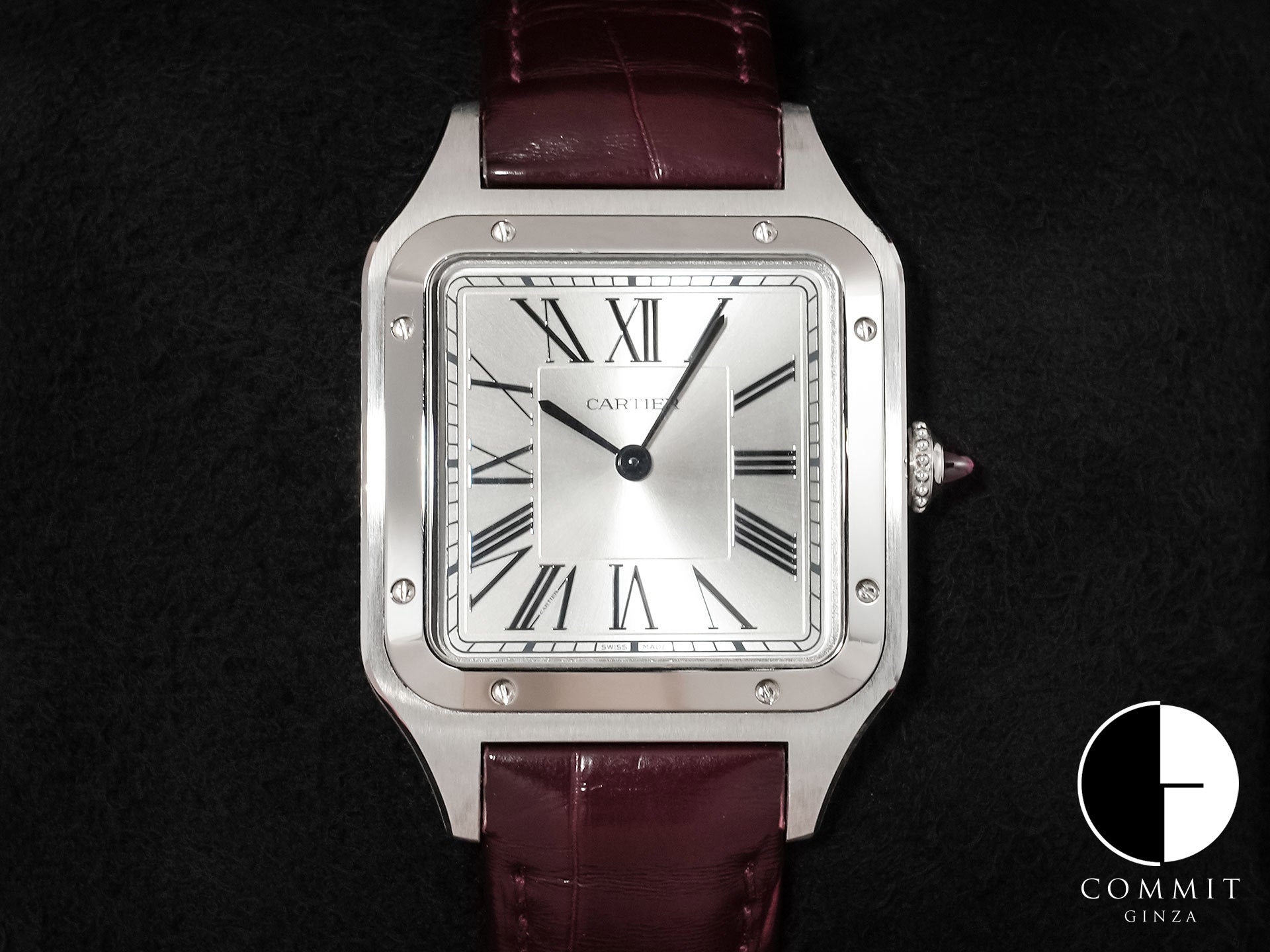 カルティエ サントス デュモン LM ル ブレジル Ref.WSSA0046 プラチナ シルバー文字盤 中古 ffchr57v