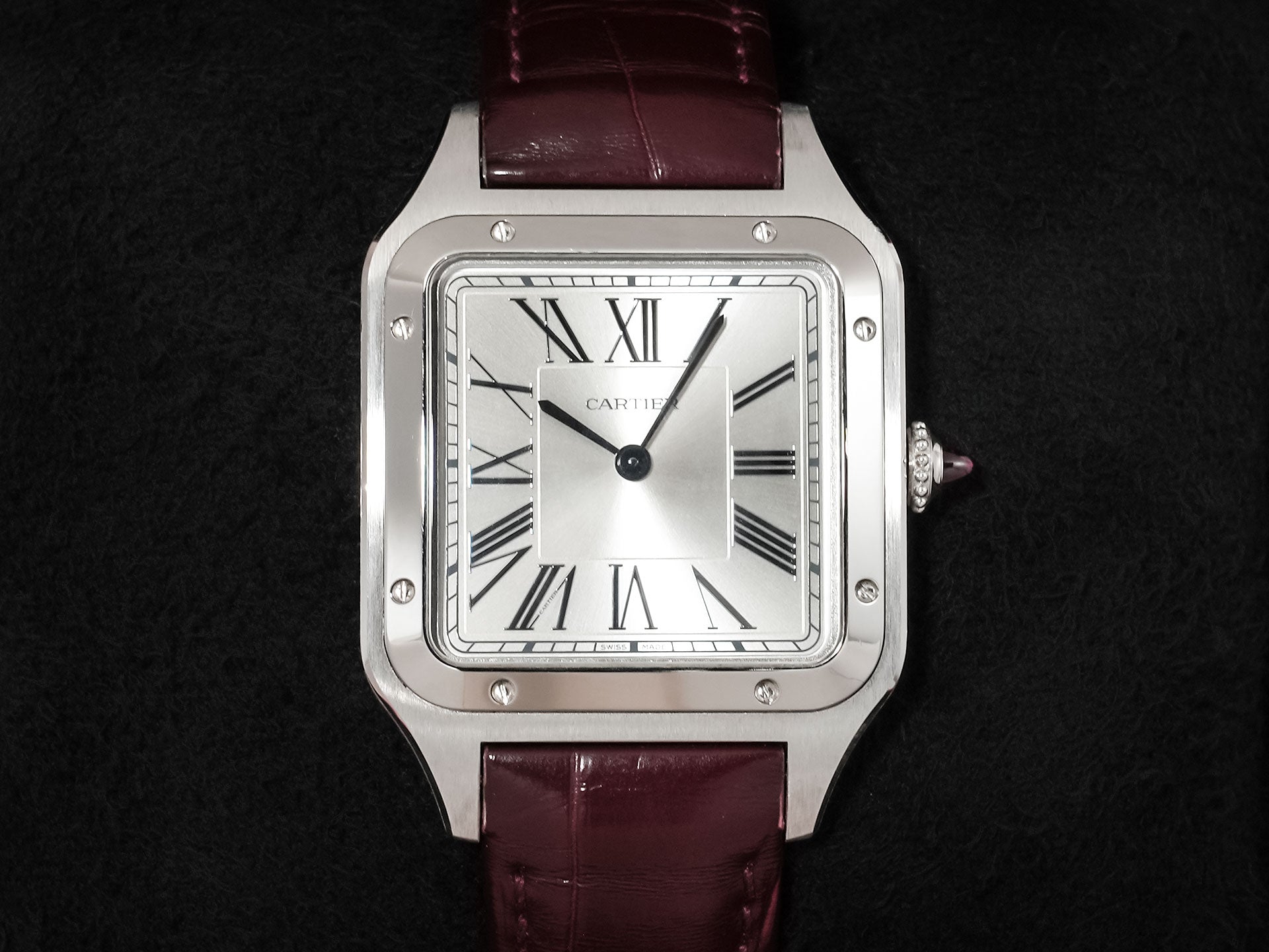 カルティエ サントス デュモン LM ル ブレジル Ref.WSSA0046 プラチナ シルバー文字盤 中古 ffchr57v