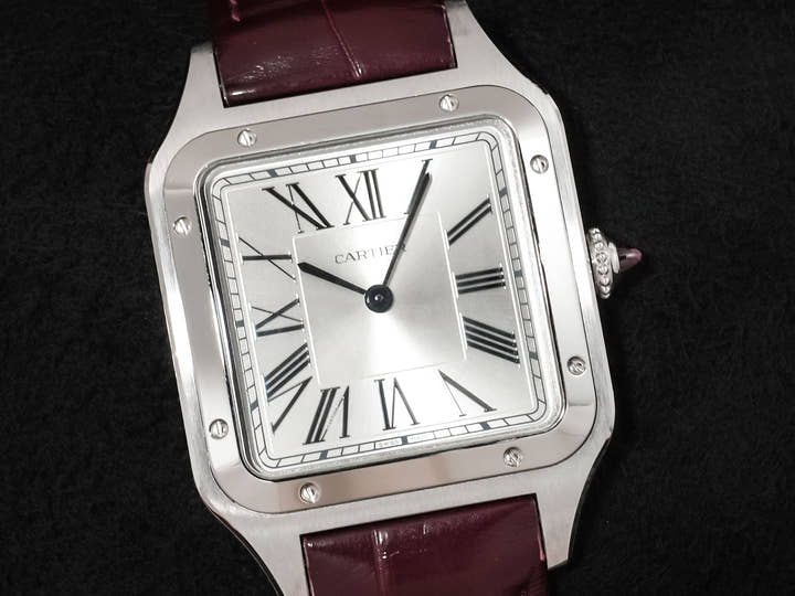カルティエ サントス デュモン LM ル ブレジル Ref.WGSA0034 プラチナ シルバー文字盤 中古 ffchr57v