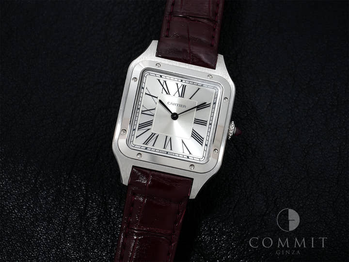 カルティエ サントス デュモン LM ル ブレジル Ref.WGSA0034 プラチナ シルバー文字盤 中古 ffchr57v