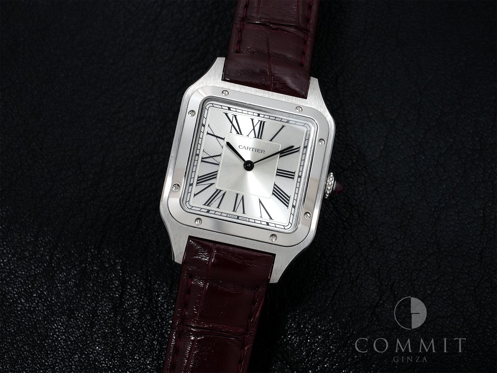 カルティエ サントス デュモン LM ル ブレジル Ref.WGSA0034 プラチナ シルバー文字盤 中古 ffchr57v